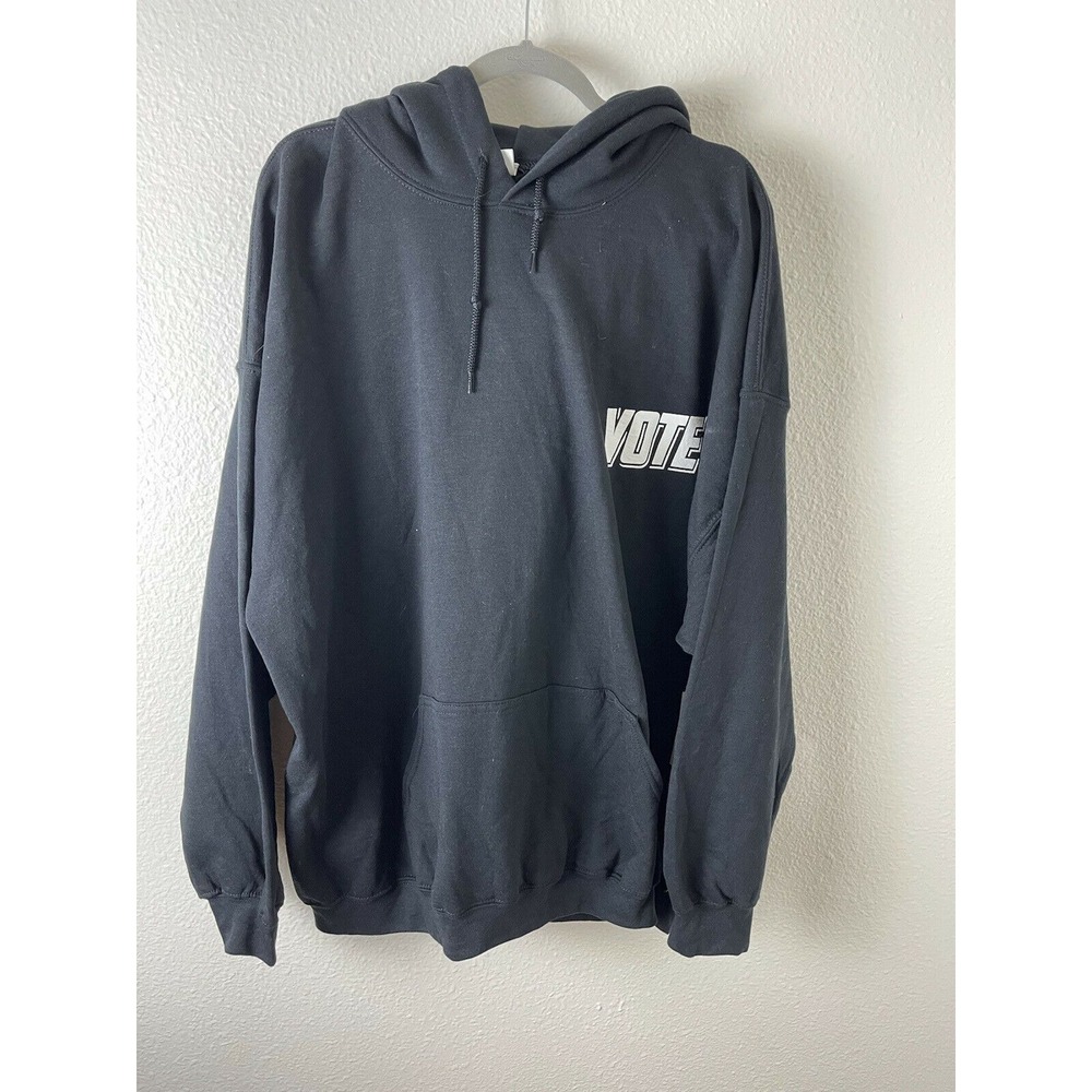 BP Men's VOTE‎ Hoodie L Black Hooded Sweatshirt New Oversized
